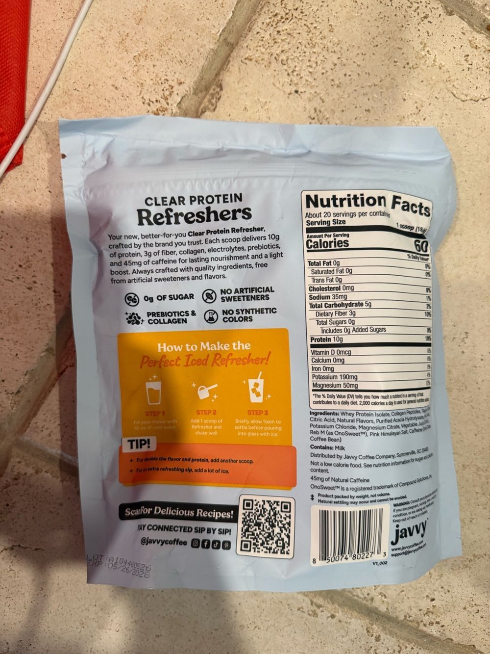 Clear Protein Refreshers Drink Mix Mango Pineapple - Picture 2 of 2